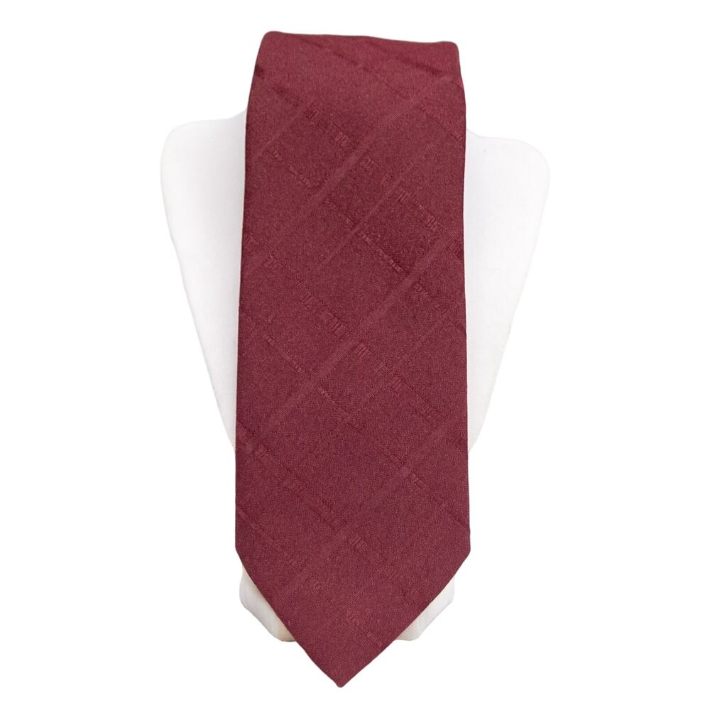 Men's Necktie Vintage Retro Polyester Fashion Elegance by FOX HILL Maroon Tie